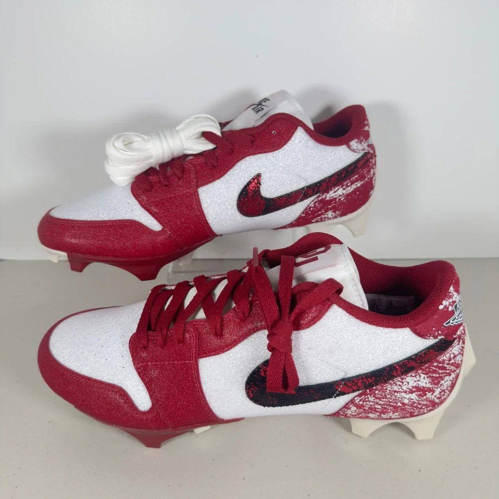 Jordan 1 Low Vapor Edge Oklahoma Sooners OU PE Football Cleats Mens Size 11